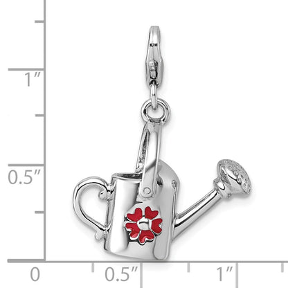 Sterlingsilber Amore La Vita Rhodiniert 3d Emailliert Blume Watering Can Charm