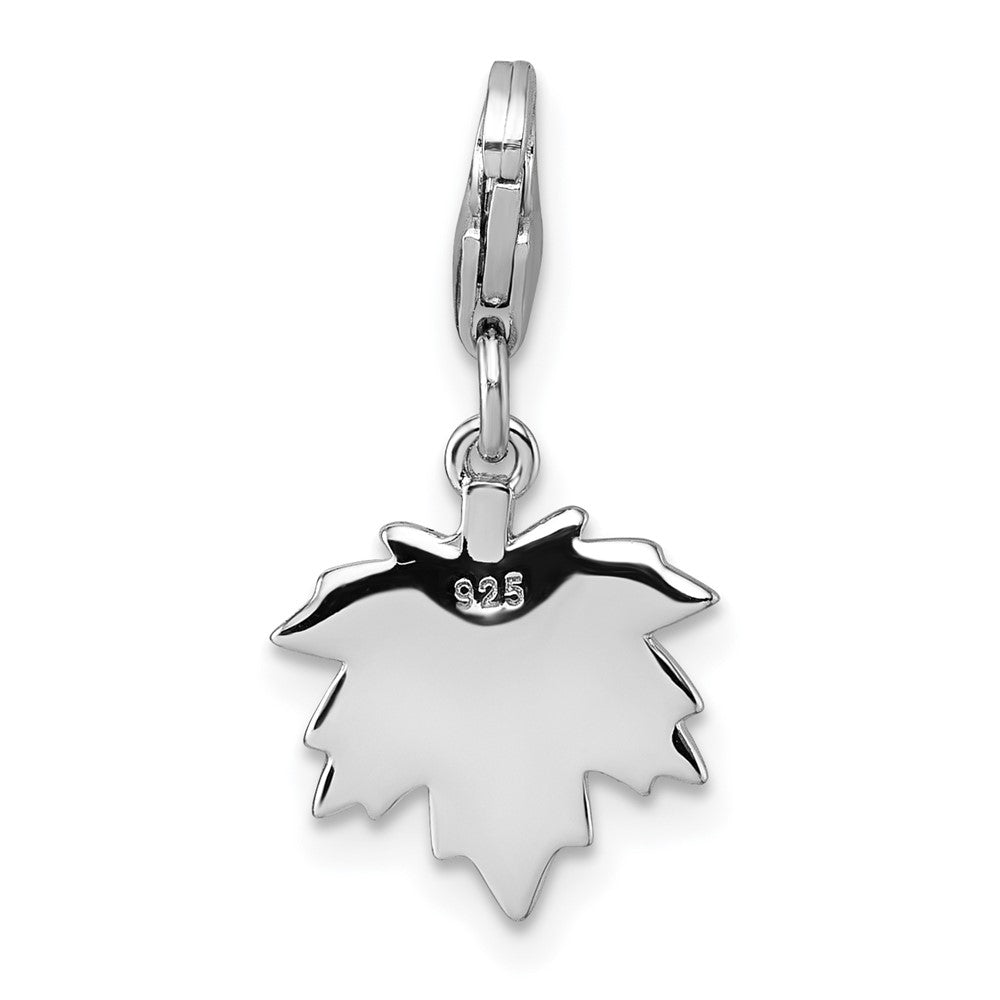 Sterlingsilber Amore La Vita Rhodiniert Orange Emaille Blatt Charm