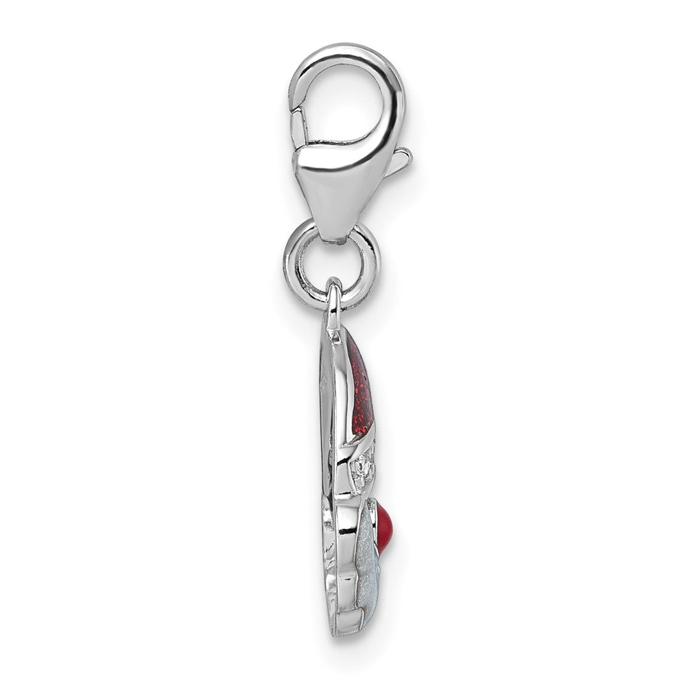 Sterlingsilber Amore La Vita Rhodiniert Glitzer Emaille Zirkonia Santa Charm