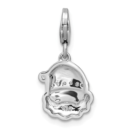 Sterlingsilber Amore La Vita Rhodiniert Glitzer Emaille Zirkonia Santa Charm