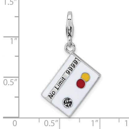 Sterlingsilber Amore La Vita Rhodiniert Emailliert No Limit Credit Card Charm