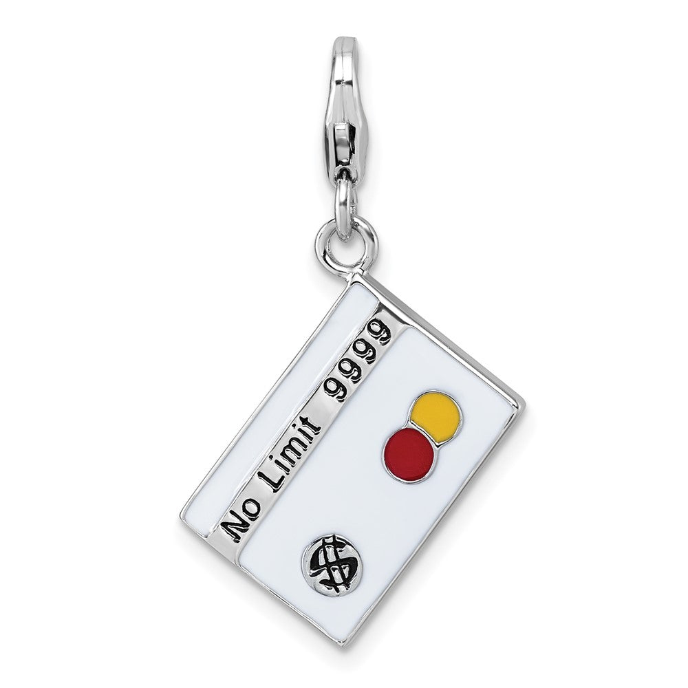 Sterlingsilber Amore La Vita Rhodiniert Emailliert No Limit Credit Card Charm