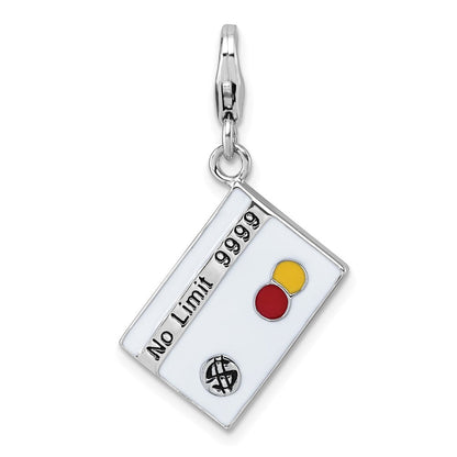 Sterlingsilber Amore La Vita Rhodiniert Emailliert No Limit Credit Card Charm