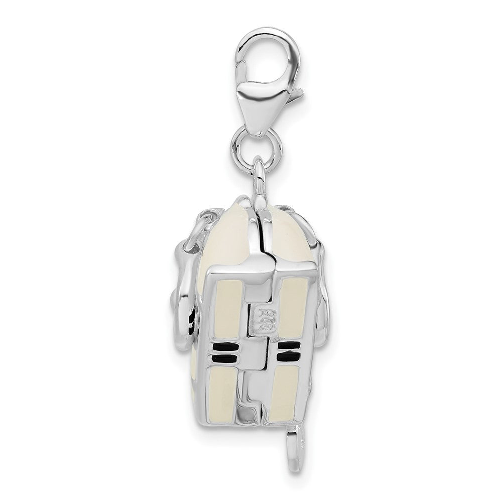 Sterlingsilber Rhodiniert 3-d Emailliert Purse mit Karabinerverschluss Charm