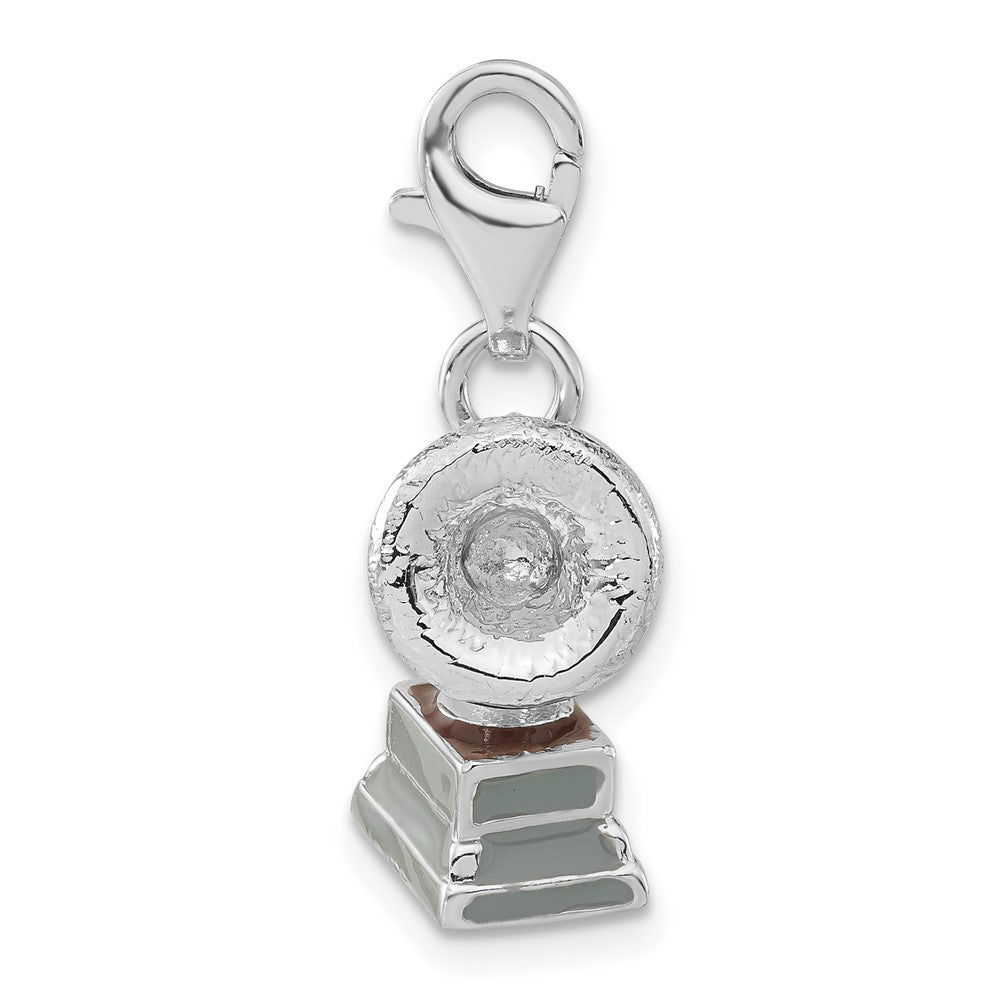 Sterlingsilber 3-d Poliert Emailliert Phonograph mit Karabinerverschluss Charm