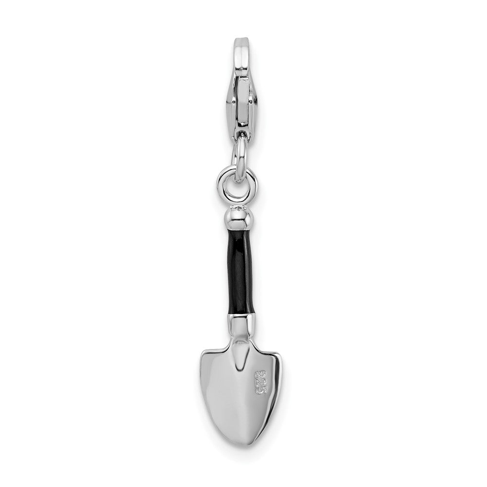 Sterlingsilber Amore La Vita Rhodiniert Poliert 3-d Emailliert Garden Trowel Charm mit Fantasie Karabinerverschluss