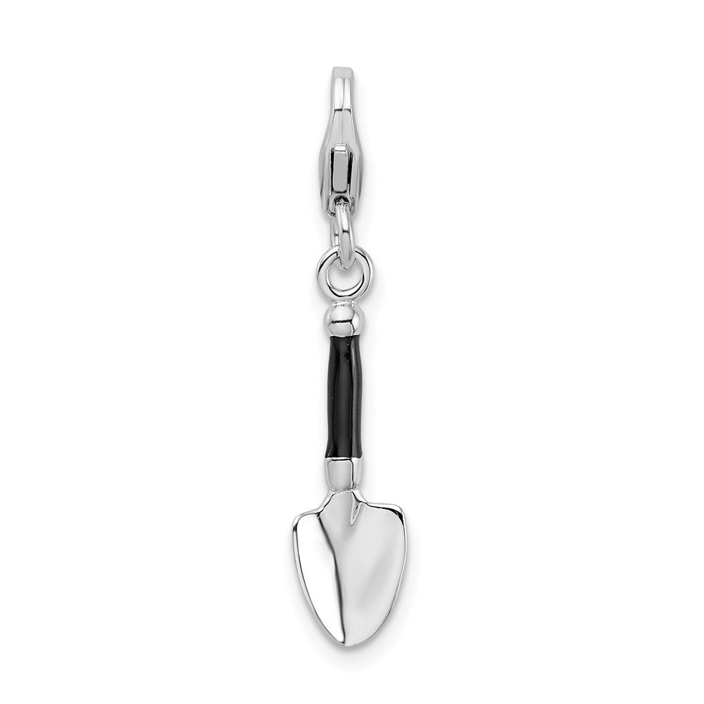 Sterlingsilber Amore La Vita Rhodiniert Poliert 3-d Emailliert Garden Trowel Charm mit Fantasie Karabinerverschluss