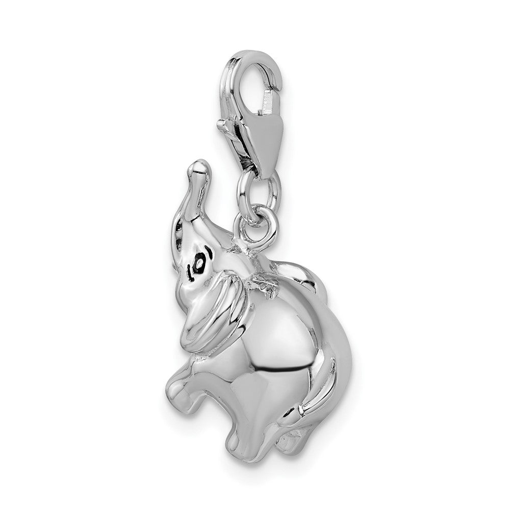 Sterlingsilber Amore La Vita Rhodiniert Poliert 3-d Emailliert Elefant Charm mit Fantasie Karabinerverschluss