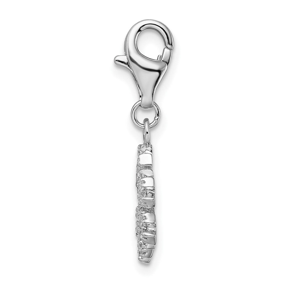 Sterlingsilber Amore La Vita Rhodiniert Poliert Zirkonia Schneeflocke Charm mit Fantasie Karabinerverschluss