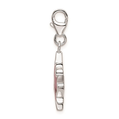 Sterlingsilber Ss Rhodiniert 3d Emailliert I Liebe Can Maple Blatt mit Karabinerverschluss Charm