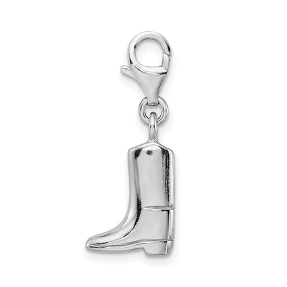 Sterlingsilber Ss Rhodiniert Click-on Poliert Boot Charm