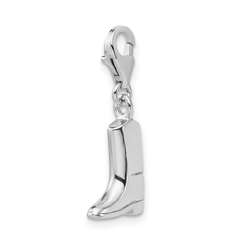 Sterlingsilber Ss Rhodiniert Click-on Poliert Boot Charm