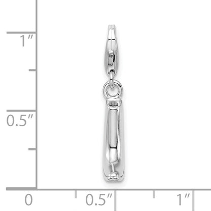 Sterlingsilber Ss Rhodiniert Click-on Poliert Boot Charm