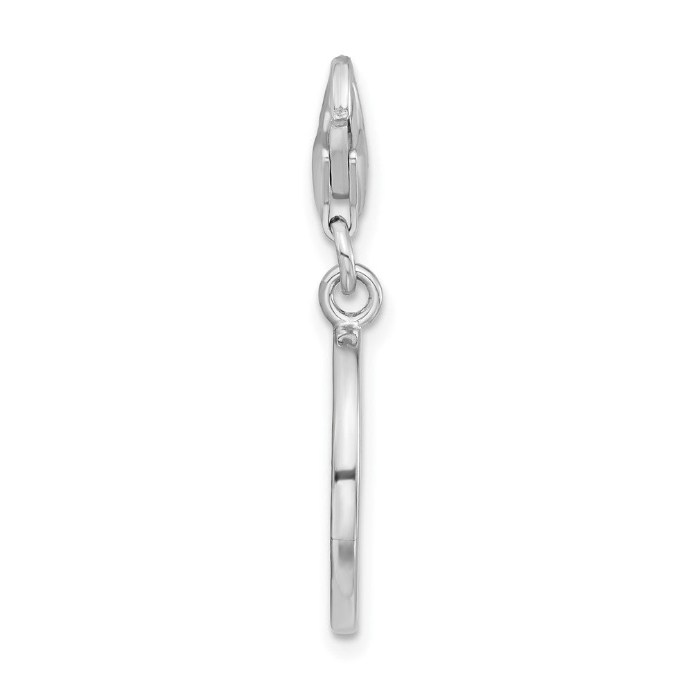 Sterlingsilber Poliert Zirkonia Frieden Zeichen mit Karabinerverschluss Charm