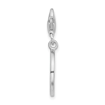 Sterlingsilber Poliert Zirkonia Frieden Zeichen mit Karabinerverschluss Charm