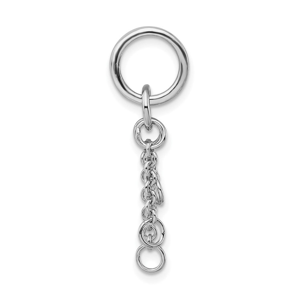 Sterlingsilber Amore La Vita Rhodiniert Poliert Kreis mit Ankerkette Kette Dangles Charm Carrier Anhänger
