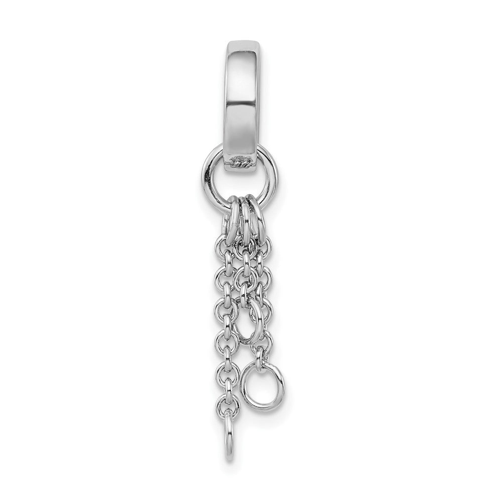Sterlingsilber Amore La Vita Rhodiniert Poliert Kreis mit Ankerkette Kette Dangles Charm Carrier Anhänger