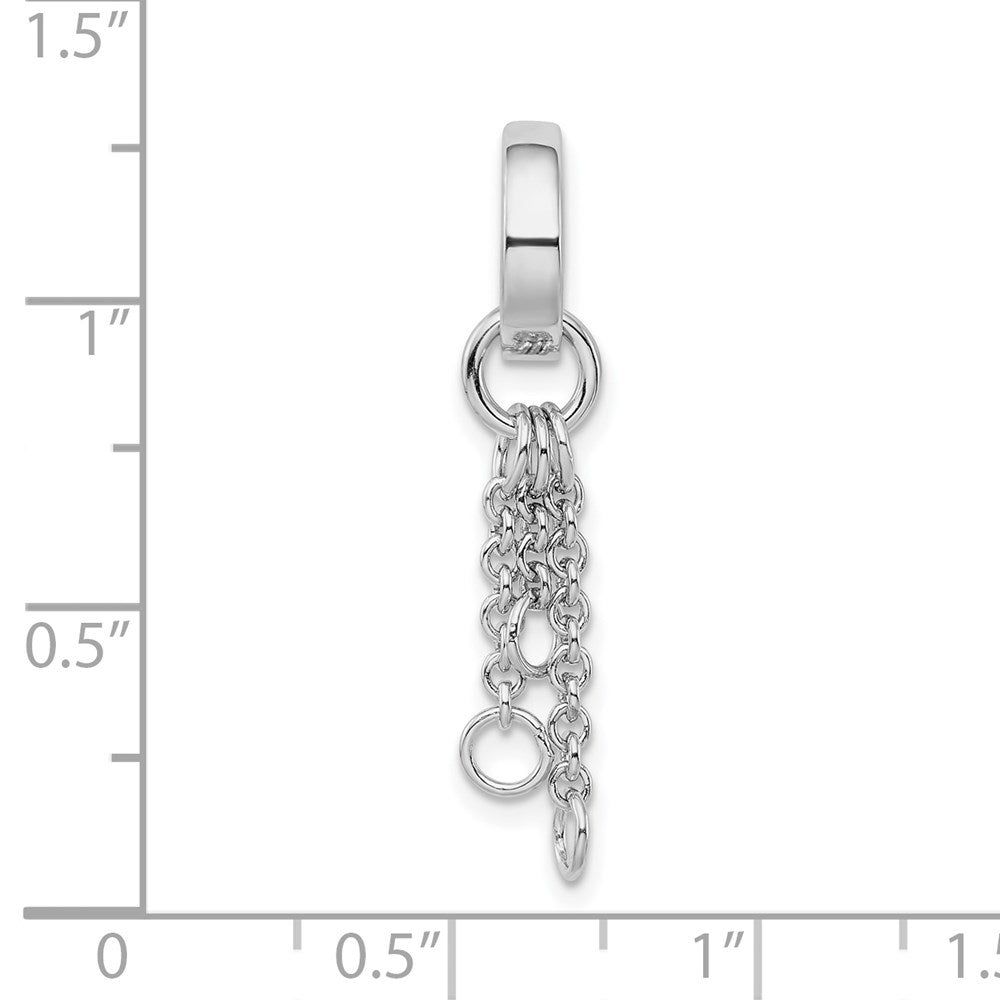 Sterlingsilber Amore La Vita Rhodiniert Poliert Kreis mit Ankerkette Kette Dangles Charm Carrier Anhänger