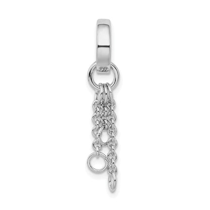 Sterlingsilber Amore La Vita Rhodiniert Poliert Kreis mit Ankerkette Kette Dangles Charm Carrier Anhänger