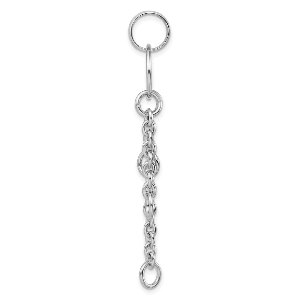 Sterlingsilber Amore La Vita Rhodiniert Poliert Kreis mit Ankerkette Kette Dangles Charm Carrier Anhänger
