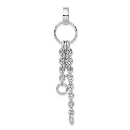 Sterlingsilber Amore La Vita Rhodiniert Poliert Kreis mit Ankerkette Kette Dangles Charm Carrier Anhänger