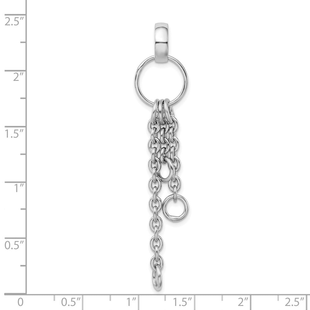 Sterlingsilber Amore La Vita Rhodiniert Poliert Kreis mit Ankerkette Kette Dangles Charm Carrier Anhänger