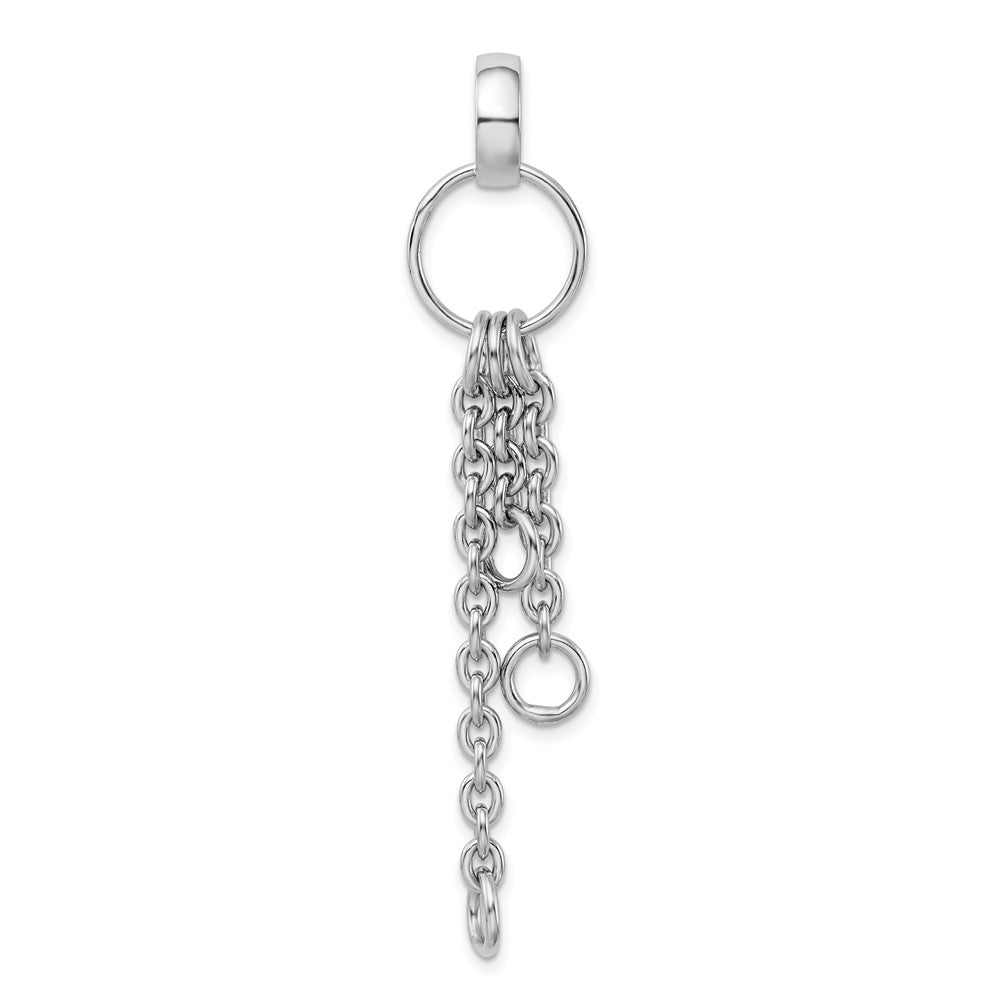 Sterlingsilber Amore La Vita Rhodiniert Poliert Kreis mit Ankerkette Kette Dangles Charm Carrier Anhänger