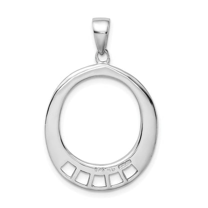 Sterlingsilber Amore La Vita Rhodiniert Poliert Oval Geformt Charm Carrier Anhänger