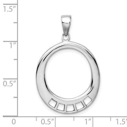Sterlingsilber Amore La Vita Rhodiniert Poliert Oval Geformt Charm Carrier Anhänger
