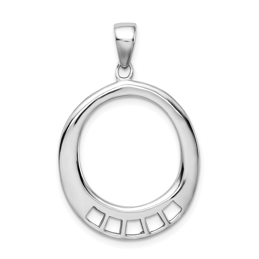 Sterlingsilber Amore La Vita Rhodiniert Poliert Oval Geformt Charm Carrier Anhänger