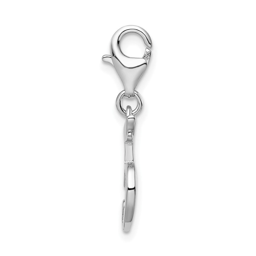 Sterlingsilber Amore La Vita Rhodiniert Poliert Zahl 5 Charm mit Fantasie Karabinerverschluss