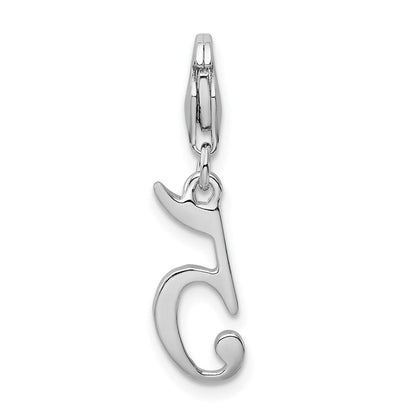 Sterlingsilber Amore La Vita Rhodiniert Poliert Zahl 5 Charm mit Fantasie Karabinerverschluss