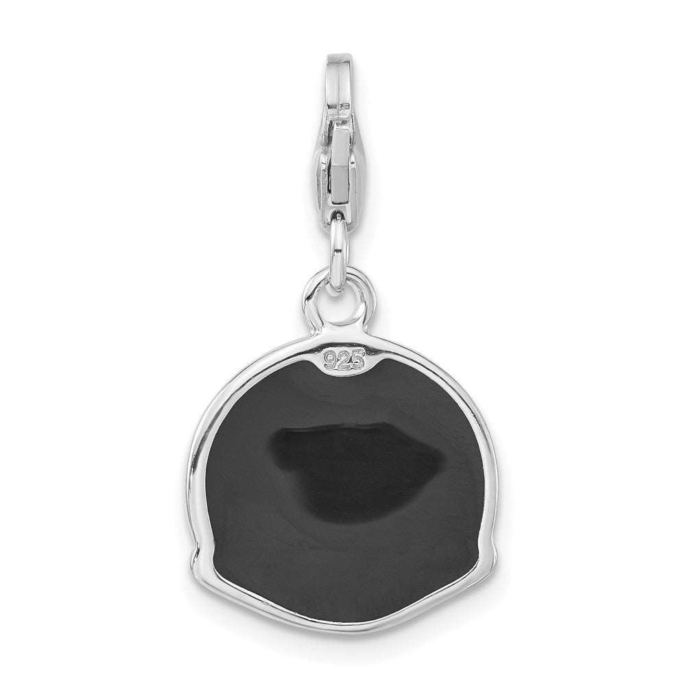 Sterlingsilber Emailliert 3-d Geld Face mit Karabinerverschluss Charm