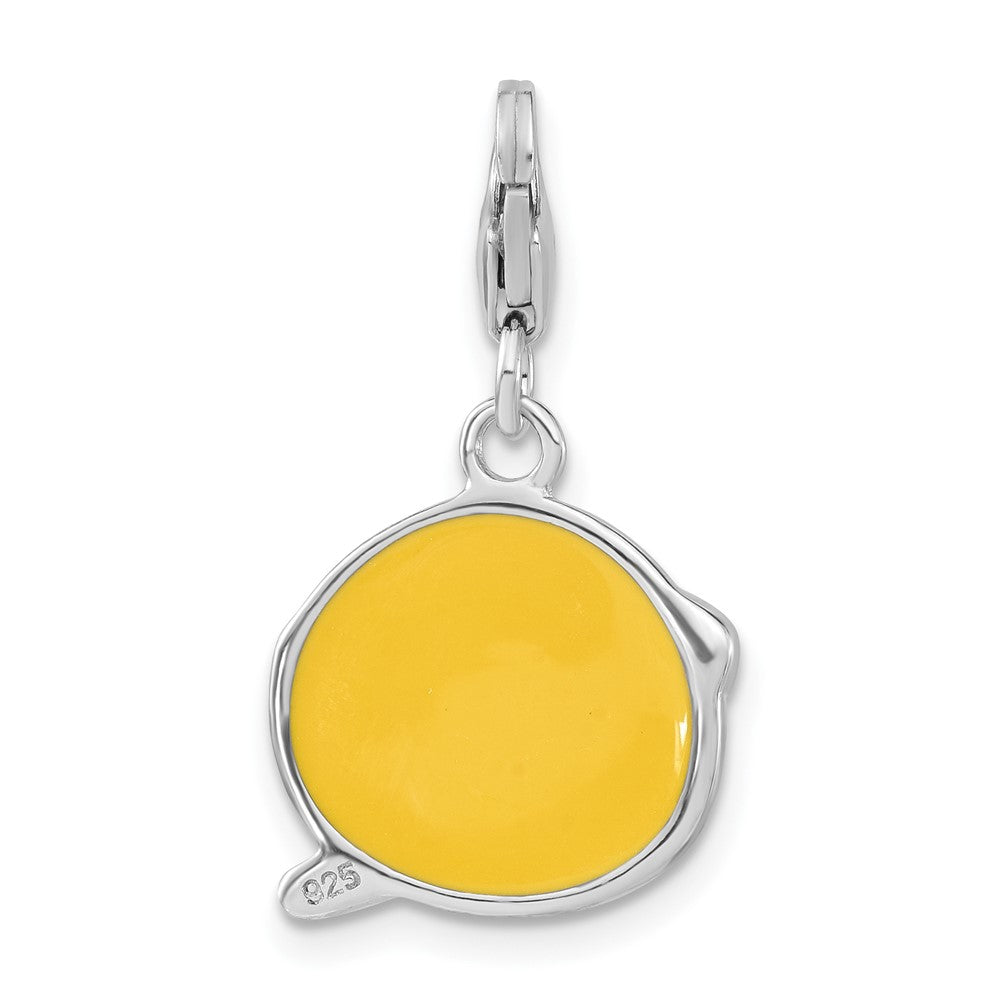 Sterlingsilber Emailliert Smiley Face mit Sunglasses mit Karabinerverschluss Charm