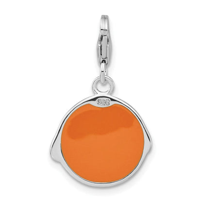 Sterlingsilber Emailliert Crying Face mit Karabinerverschluss Charm