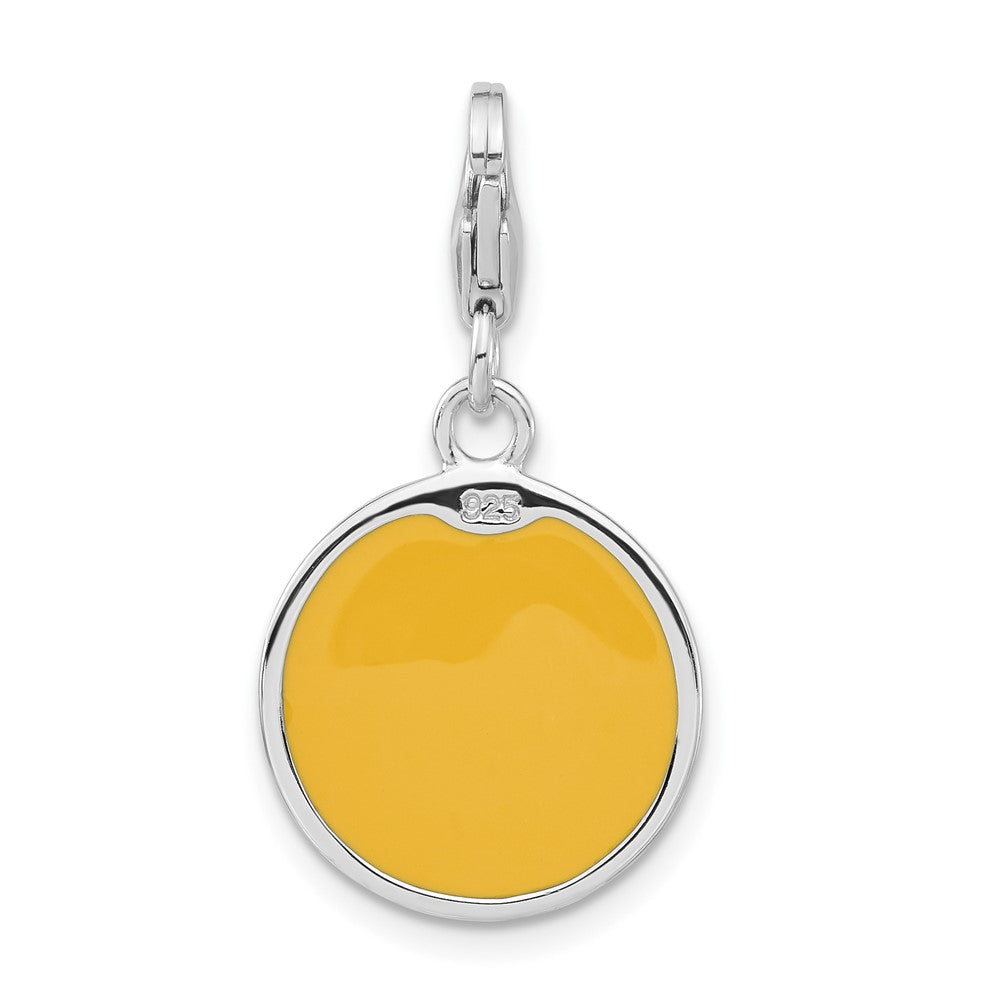 Sterlingsilber Emailliert Confused Face mit Karabinerverschluss Charm