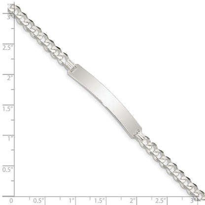 Sterlingsilber Panzer Glieder Id Armband