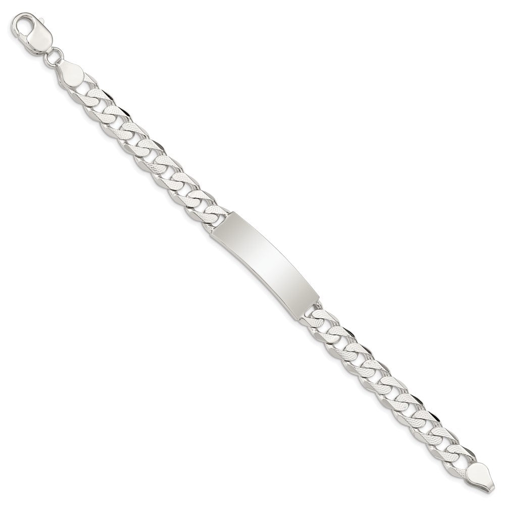 8 Zoll Sterlingsilber Poliert Gravierbar Gemustert Panzer Glieder Id Armband