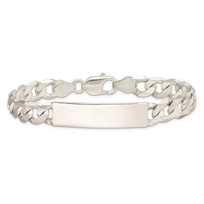 8 Zoll Sterlingsilber Poliert Gravierbar Gemustert Panzer Glieder Id Armband