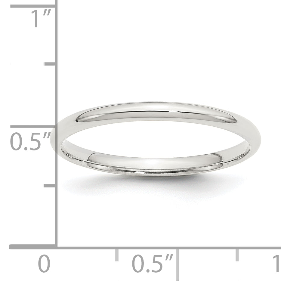 Sterlingsilber 2mm Komfort-Passform Größe 11 Ring