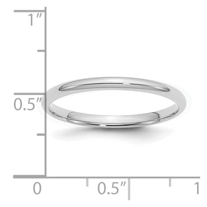 Sterlingsilber Rhodiniert 2mm Komfort-Passform Ring