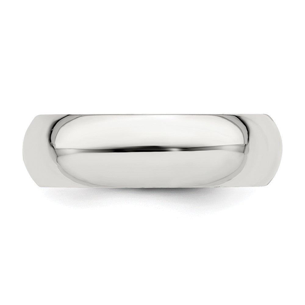 Sterlingsilber Rhodiniert 6mm Komfort-Passform Ring