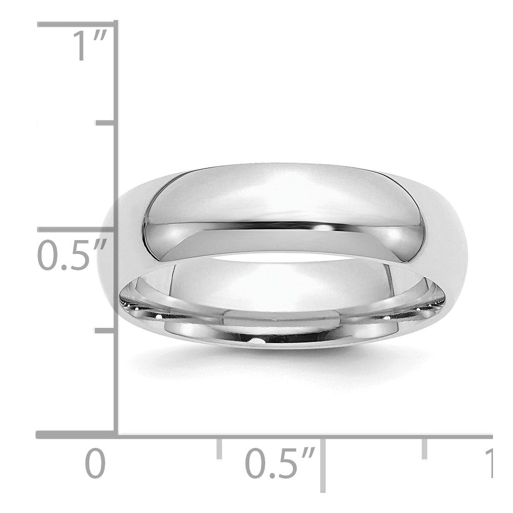 Sterlingsilber Rhodiniert 6mm Komfort-Passform Ring