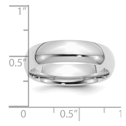 Sterlingsilber Rhodiniert 6mm Komfort-Passform Ring