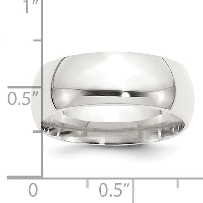 Sterlingsilber Rhodiniert 8mm Komfort-Passform Ring