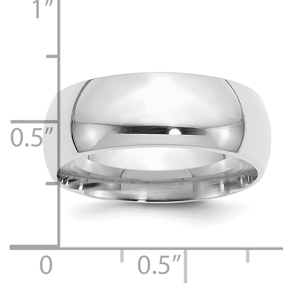 Sterlingsilber Rhodiniert 8mm Komfort-Passform Ring
