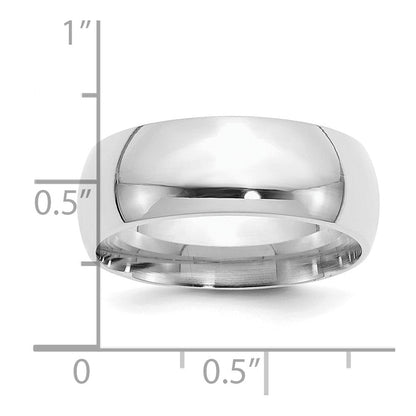 Sterlingsilber Rhodiniert 8mm Komfort-Passform Ring