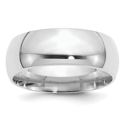 Sterlingsilber Rhodiniert 8mm Komfort-Passform Ring