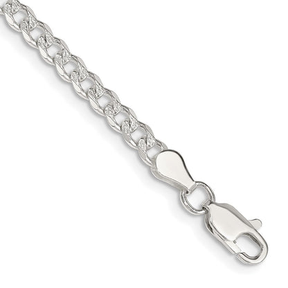 Sterlingsilber 3.8mm Pavé Panzer Gliederarmband
