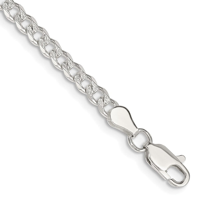 Sterlingsilber 3.8mm Pavé Panzer Gliederarmband